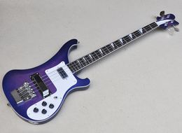 TRansparent Purple 4 Strings Electric Bass Guitar with Rosewood Fretboard Can be Customised