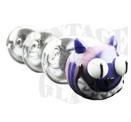 Vintage Cheshire Cat Glass Pipe Bong hookah Glow in the Dark Pipe can put customer logo factory direct sale by DHL UPS CNE