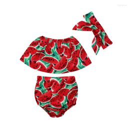 Clothing Sets Summer Kids Baby Girl 3-24M Print Watermelon Outfits Set Tops Shorts Pants Headband 3PCS Clothes