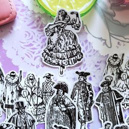 Gift Wrap Vintage Stickers European Retro Ladies Personality Dress Design DIY Scrapbooking Happy Planner Decorative Sticker