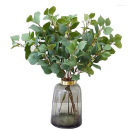 Decorative Flowers One Faux Indrabhuti Leaf Branch Greenery Plant Silk Bodhi Tree Stem For Green Wall Floral Decoration