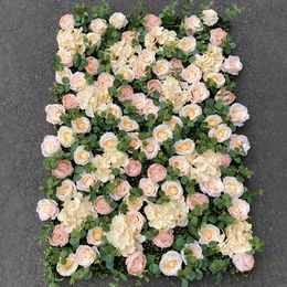 40x60cm Künstliche Blumen Seidenrose Blumenwand Rosa romantische Hochzeitsdekoration Party Feiertagsfeier Outdoor-Hintergrund