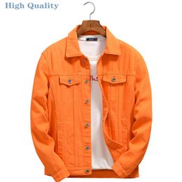 Men's Jackets High Quality purple orange Men Denim Jackets Outwear Casual Cowboy Coats Spring Autumn Men Loose Jean Jacket Chaqueta Hombre 220912