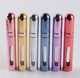 100pcs Mini Colourful 12ml Travel Perfume Atomizer Refillable Spray Aluminium Glass Empty Bottle Portable Tool