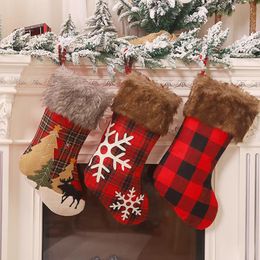 Christmas Decorations Stockings Sack Xmas Gift Candy Bag for Home Year Sock Tree Decor 220912
