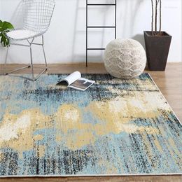 Carpets For Living Room Modern Abstract Blue Black Ink Painting Pattern Carpet Area Rug Bedroom Grey Home Decor