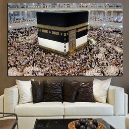 Painting Print Masjid al-Haram in Mecca Islamic Sacred Shrines Muslim Mosque Kaaba Oil on Canvas Wall Picture Religious Cuadros