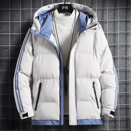 Mens Down Parkas Autumn Winter Jacket Hooded Thickened Warm Fashion Casual Padded Clothing 220909