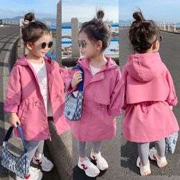 Jackets 1 10 Years Spring Hoodies Sweatshirt For Girl Long Style Fashion Girls Coat Children Birthday Present Windbreaker Outerwear 220912