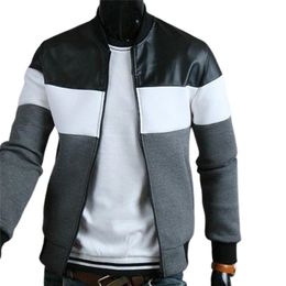 Mens Jackets Men Jacket Oblique Pockets Handsome Standup Collar Threecolor Contrast Splicing Autumn Coat for Outdoor Drop 220912