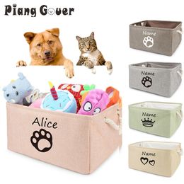 Storage Baskets Basket Toys Dog Paw Personalized Pet Toy Storage Box For Clothes Custom Cat Product With Name Dog 220912