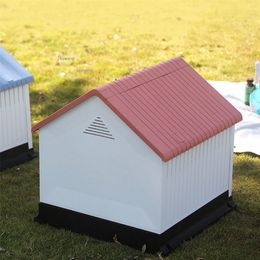 kennels pens Outdoor Plastic Dog Houses Rainproof Large Dogs Kennels Four Seasons Universal Luxury Puppy Cages Waterproof Pets Cat Villa Nest 220912