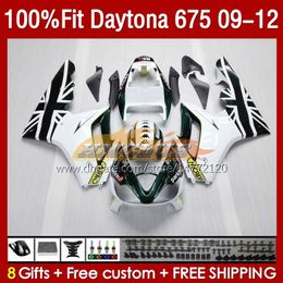 OEM Fairings Kit For Daytona 675 675R 09 10 11 12 Body 150No.64 Daytona675 2009 2010 2011 2012 Bodyworks Daytona 675 R 2009-2012 Injection Mould Fairing green dark blk