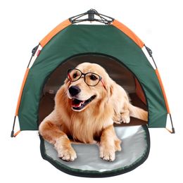 kennels pens Portable Pet Tent Dog House Foldable Outdoor Automatic Dog Kennel Rainproof Sunscreen Pet Bed Mat Car Dog Tent Mat Outside 220912