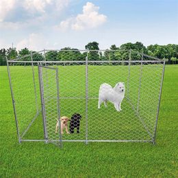 kennels pens Foldable Metal Dog Kennel Puppy Playpen Without Water-Resistant Cover Heavy Duty Outdoor Cage for Large Dogs with Lockable 220912