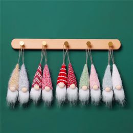 5 PCS/Lot Christmas Tree Hanging Gnomes Ornaments Handmade Swedish Tomte Decoration Plush Scandinavian Santa Elf PHJK2209