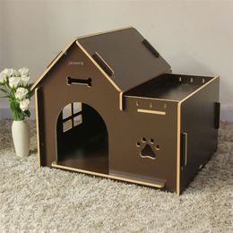 kennels pens Fashion Indoor Wooden Dogs Houses Luxury Dog Kennels Four Seasons Available Small Medium Large Puppy Villa Pet Cat Cage Products 220912