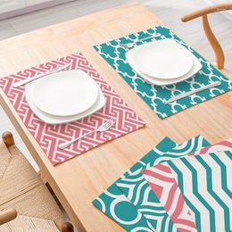 Table Mats Modern Geometry Linen Placemat Mat Kitchen Coffee Decoration Accessories Mantel Individual Luxury For Dining