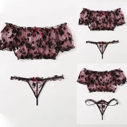 Women's Sleepwear Women's Black Lingerie For Women Sexy 2 Piece Daily Wearing Shopping Girl Japanese Panties And BraWomen's
