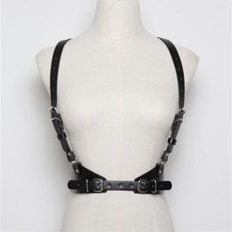 Belts Sexy Women Punk Nightclub Halterneck Causal Gothic Leather Harness Body Bondage Suspender Corset Sculpting Chest Waist Belt