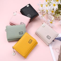 Wallets Fashion Women's Wallet Short Small Ladies Card Holder Print Crocodile Pattern Tassel Three-Fold Female Coin Bags 2022