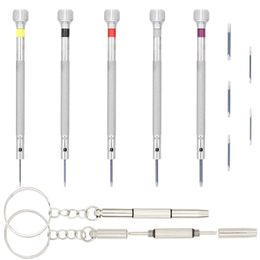 Keychains Mini Watch Repair Screwdriver Set Micro Precision Jewelry Screwdrivers Kit 0 81 6Mm 5 Extra Replace Blades And 2 Bdejewelry Amom9