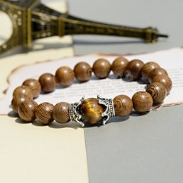 Natural Black Bracelet For Men Charm Lava Volcanic Stone Wooden Beads Bracelets Women Yoga Healing Pulseras Jewellery Gift