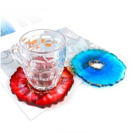 Other Arts and Crafts Shiny round Silicone Molds epoxy resin molds coaster DIY geode coasters Mould 20220913 E3