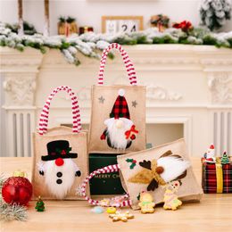 Christmas Decorations Navidad 2022 Santa Sacks Candy Handles Drawstring Gift Bag For Home Year 2023 Xmas Tree Ornament Decor