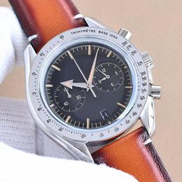 Mens Quartz Designer Watch mm Leather Strap U Chronograph Sapphire Water Resistant Watches Montre De Luxe