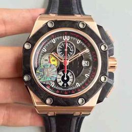 Audemap 44mm BP-Factory 2023 Luxury Designer Watch Chronograph Men Watch Sapphire Crystal Top Quality Wristwatch Forged Carbon Bezel Sport Big Guy Watches