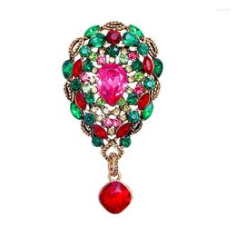 Brooches CINDY XIANG Multi-color Rhinestone Water-drop For Women Fashion Large Vintage Brooch Pin 2 Colours Available