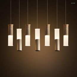 Pendant Lamps Japan Style Modern Led Wood Loft Decoration Restaurant Hanglamp Livingroom Chandelier Nordic Hanging Light Fixture