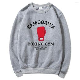 Erkek Hoodies Anime Hajime Ippo Boks Spor Salonu Kış Havalı Erkekler Mürettebat Boyun Hoodie Bahar/Sonbahar Üstleri Unisex Sweatshirt Harajuku Sudaderas