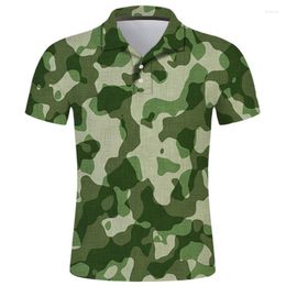 Men's Polos Tops Camouflage3D Printed Summer Shirt Kids Fashion Streetwear Lapel Short Sleeve Men Clothing Cool Homme Harajuku