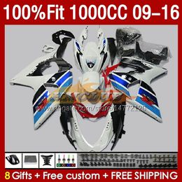 Injection Fairings For SUZUKI GSXR-1000 K9 GSXR 1000 CC 151No.5 white blue stock GSXR1000 09 10 11 12 13 14 15 16 1000CC 2009 2010 2011 2012 2013 2014 2015 2016 OEM Fairing