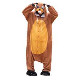 Women's Sleepwear Animal Beaver Pyjamas Sleepwear Cartoon Sleepsuit Pyjamas Cosplay Costume Adult Unisex 220913