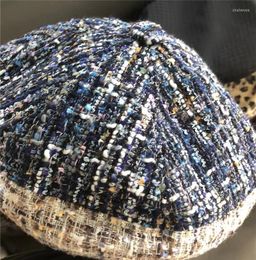 Berets 202212-xs Spring Tweed Custom Fabric Color Leisure Street Lady Beret Hat Women Painter