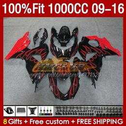 Injection Fairings For SUZUKI GSXR-1000 K9 red flames blk GSXR 1000 CC 151No.19 GSXR1000 09 10 11 12 13 14 15 16 1000CC 2009 2010 2011 2012 2013 2014 2015 2016 OEM Fairing