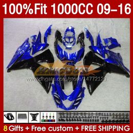 OEM Fairings For SUZUKI GSXR1000 K9 GSXR-1000 09 10 11 12 2013 2014 2015 2016 151No.162 GSXR 1000 CC 1000CC 2009 2010 2011 2012 13 14 15 16 Injection Fairing blue glossy