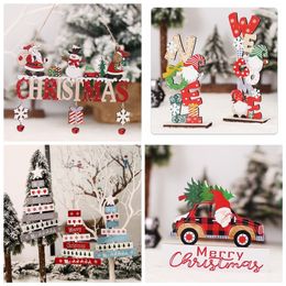 Christmas Decorations Xmas Hanging Wood Ornaments for Tree Merry Decoration Home Year Gift Craft Supplies 220912