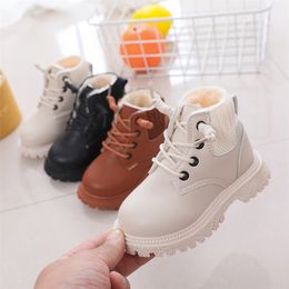 Boots Kids Baby Girls Spring/Autumn Single Shoes Fashion Cotton Children Boys Plush Lace Up Velvet Winter 220913