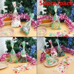 Christmas Decorations Merry Party Supplies Plastic Baking Packaging Santa Claus Snowman Snack Cookies Storage Xmas Candy Bags