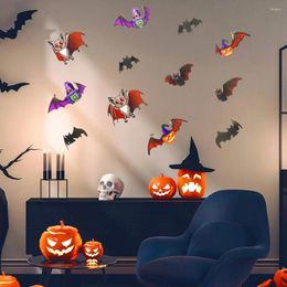 Decorative Flowers 60Pcs Halloween 3D Bats Wall Sticker Ornament Decor For Horror Removable Party Props
