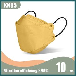 Adult Morandi color KN95 mask disposable dust-proof protective fish-type 4-layer masks