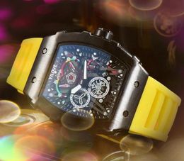Lowest Price Popular Quartz Chronograph Mens Wristwatch Iced Out Hip Hop Rubber Strap Sports Men Male Bracelet Watches