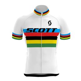 Mens SCOTT Team Cycling Jersey Short Sleeves Racing Bike Shirt Summer MTB Bicycle Tops Breathable Outdoor Sports Uniform Y22091303