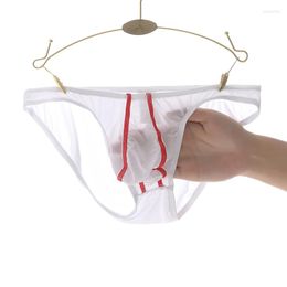 Underpants Penis Sheath Cover Bikini Underwear Breathable Mesh Panties Men's Sexy Mid Rise Briefs Quick Dry See Through Underpant A50