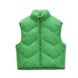 Women's Vests Womens Parkas Vest Jackets Coats Green With Zipper Jacket Female Casual Fashion Waistcoat Ladies Sleeveless Solid Woman Outwear 220913