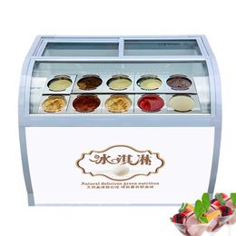 Popsicle Showcase Commercial Ice Porridge Freezer Cold Drink Shops Ice Cream Display Cabinet 200W
